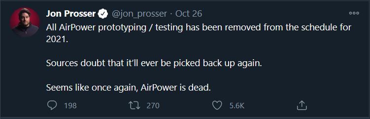 Captura de ecrã do tweet de Jon Prosser sobre o assunto