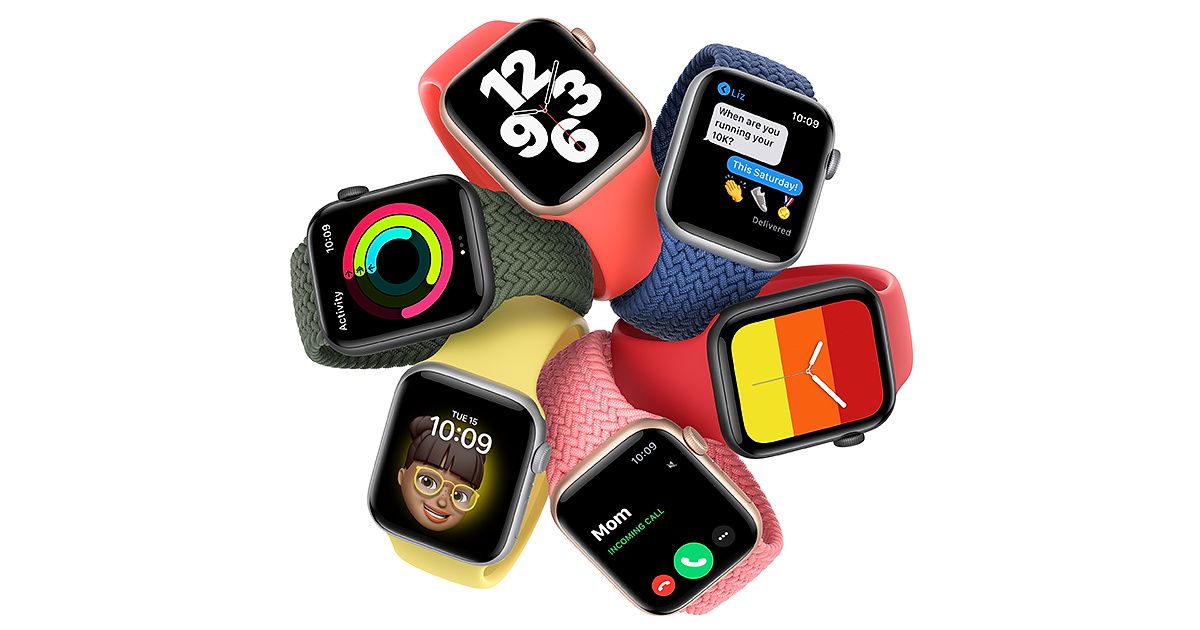 Múltiplas cores e braceletten do Apple Watch.