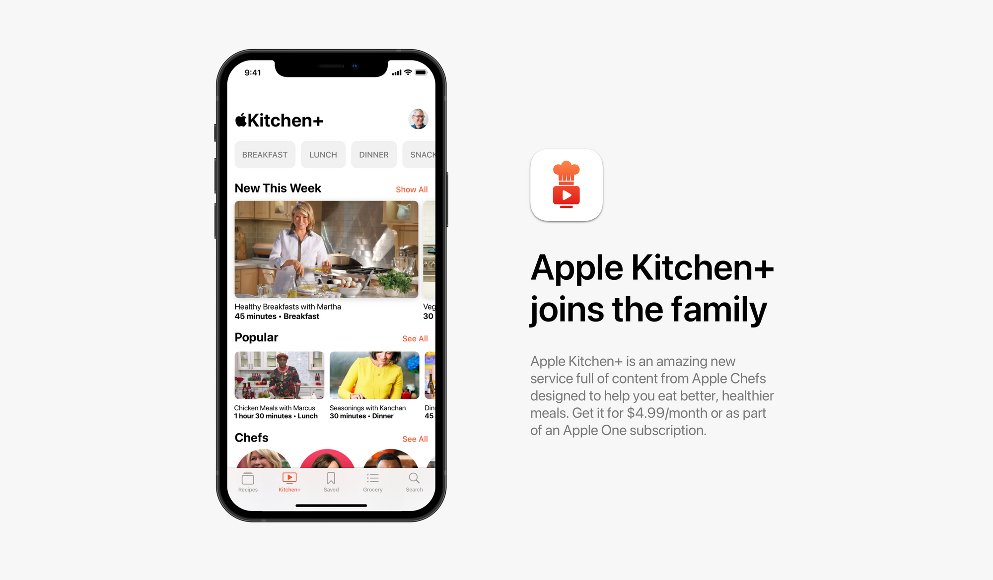 Secção de vídeos na Apple Kitchen