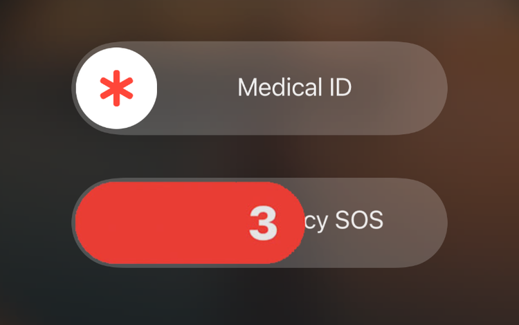 Contagem decrescente no recurso SOS emergência no iPhone