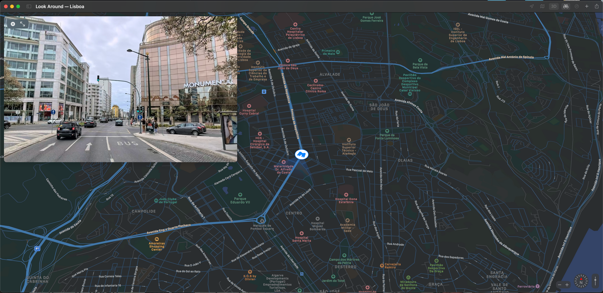 Apple Maps | Função Look Around em MacOS