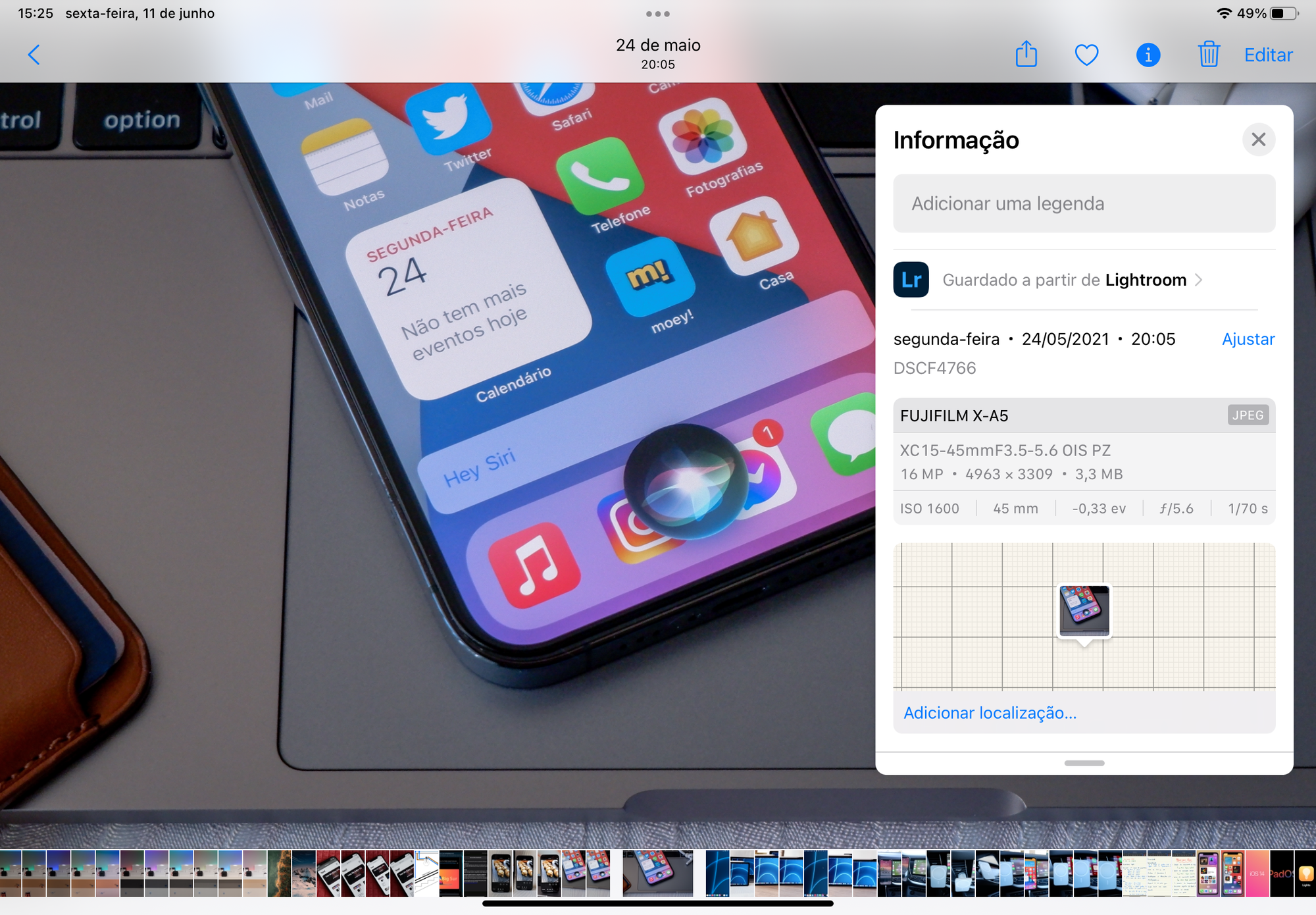 Informações de fotografias no iOS 15