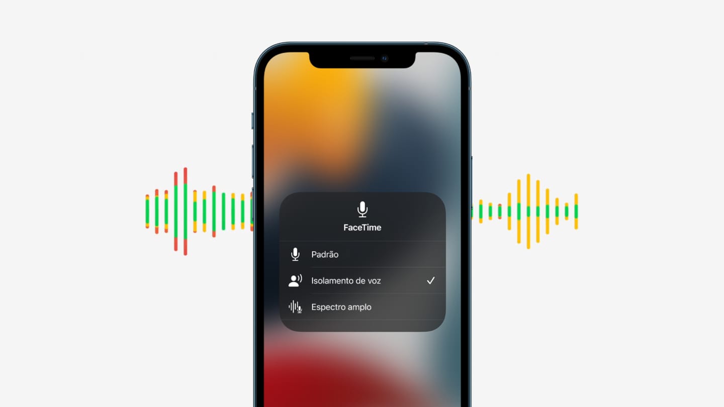 Aprende a ativar o isolamento de voz em chamadas do FaceTime