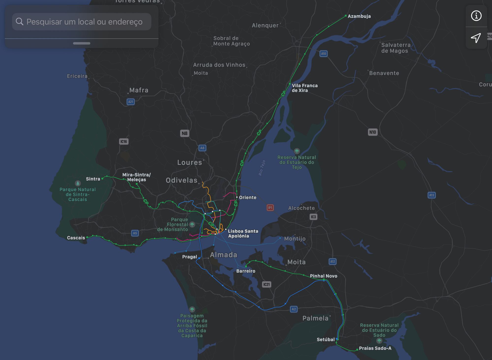App Mapas da Apple já conta com rede de transportes de Lisboa