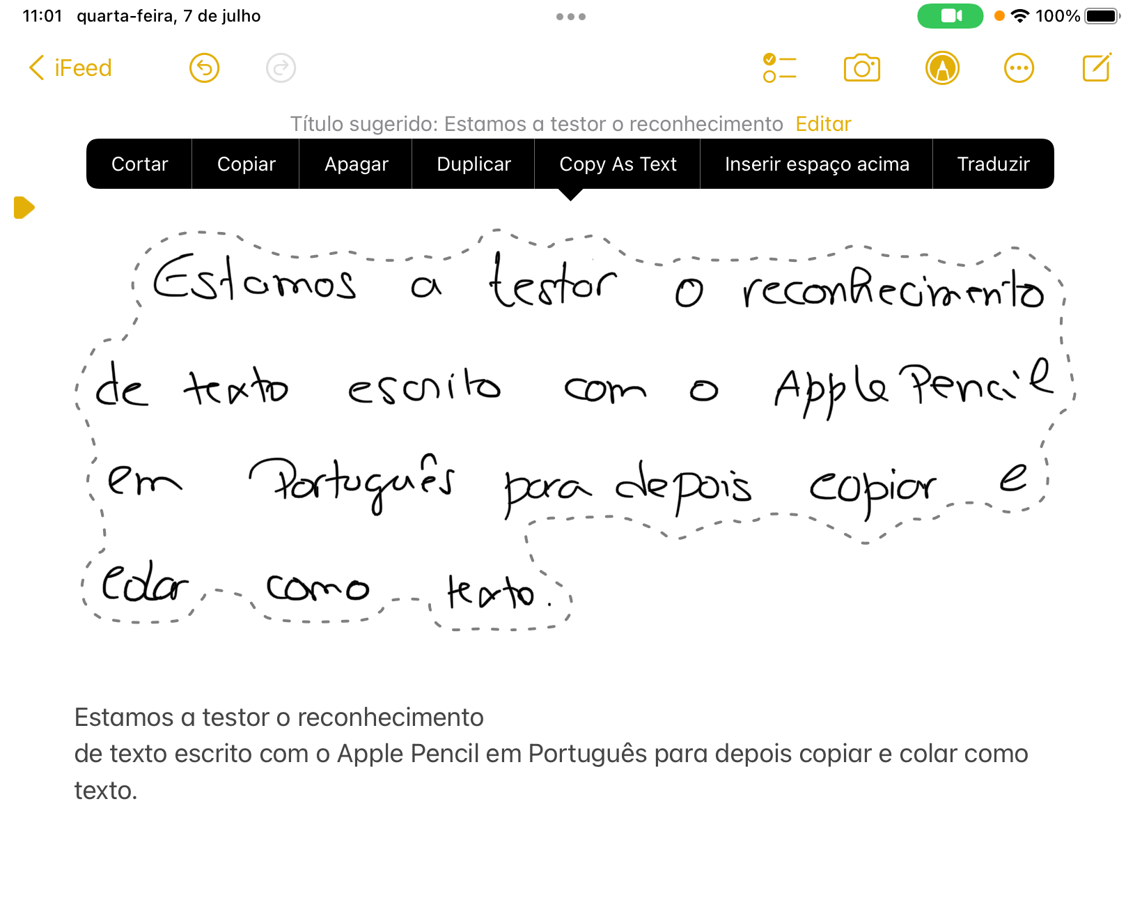 Funcionalidades do Apple Pencil no iPad ganham suporte a Português e outras línguas