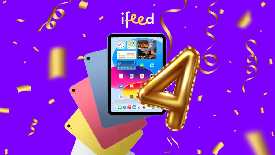 iFeed celebra 4º aniversário com giveaway de iPad de 10ª geração